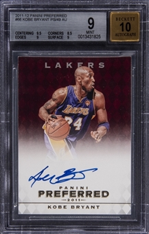 2011-12 Panini Preferred #66 Kobe Bryant Signed Card (#49/49) – BGS MINT 9/BGS 10